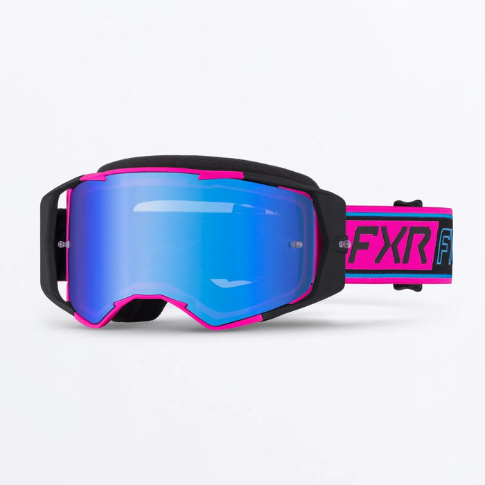 FXR FXR Factory Ride MX Goggle - Sky/Razz, front view