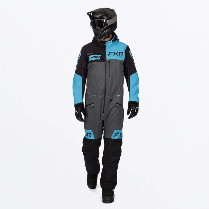 FXR Mens Revo F.A.S.T. Insulated Monosuit - Blue/Ti/Black, front view
