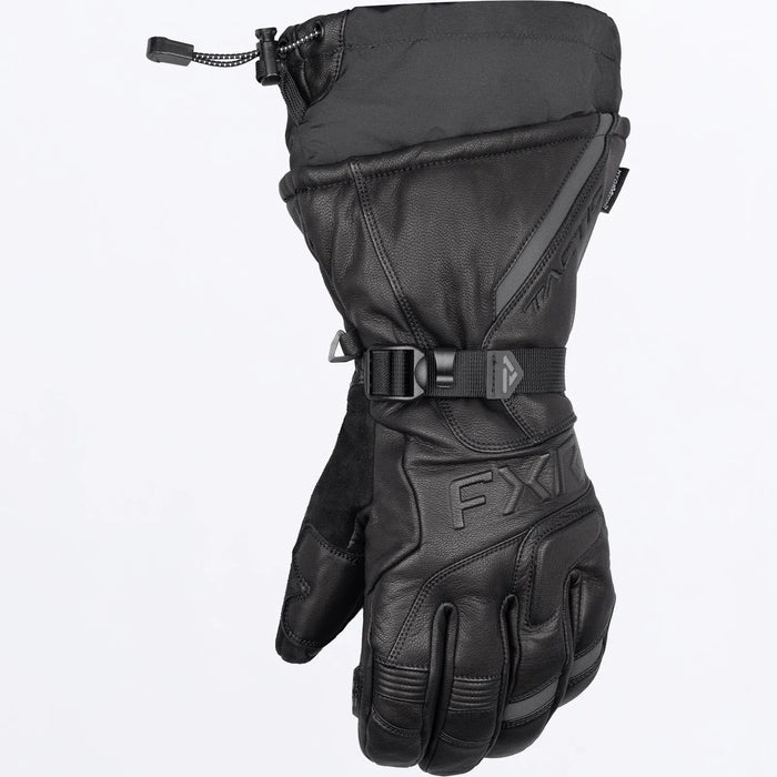 FXR Mens Tactic Leather Glove - Black, front view