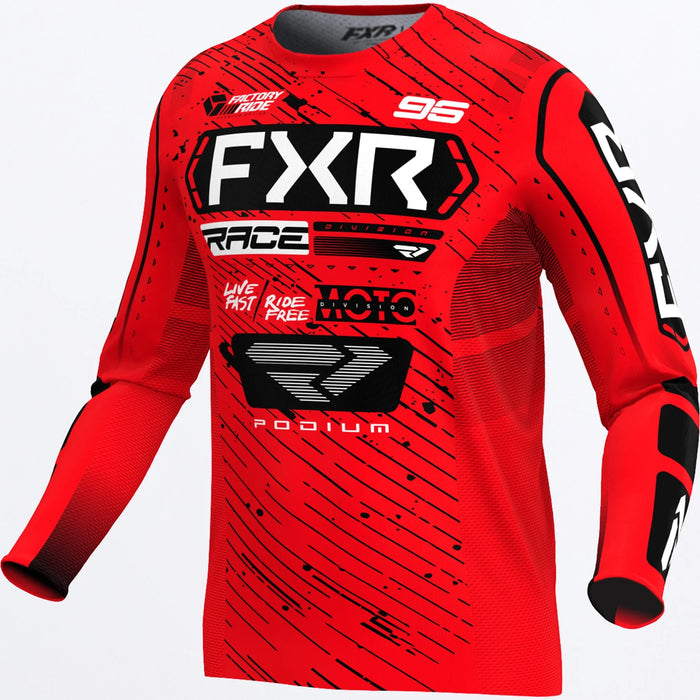 FXR Podium MX Jersey 2025 - Red/Black, front view