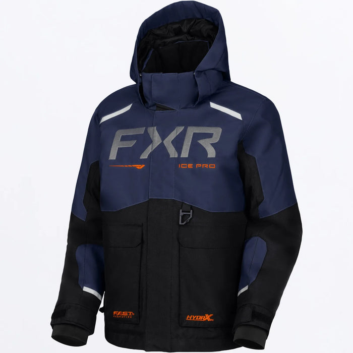 FXR Child Excursion FX Jacket - Black/Midnight, front view