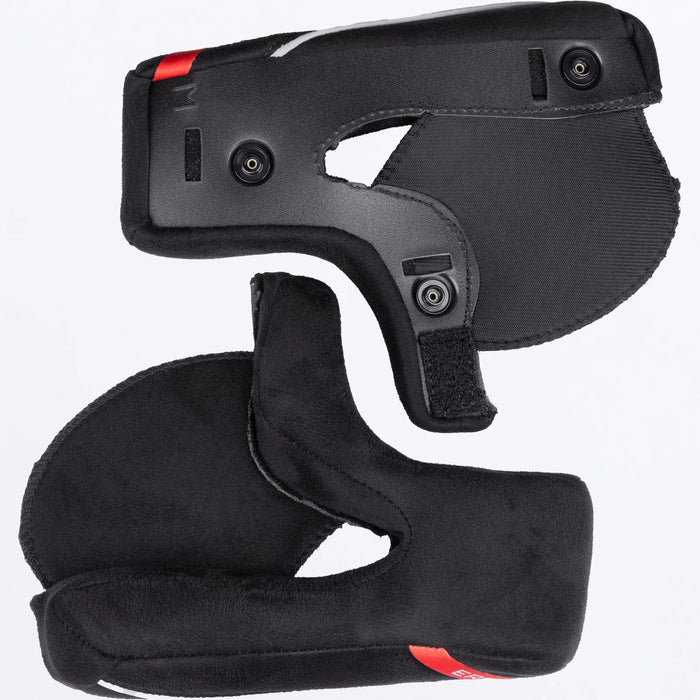 FXR Helium Alpha Snow Cheek Pads - Black, front view
