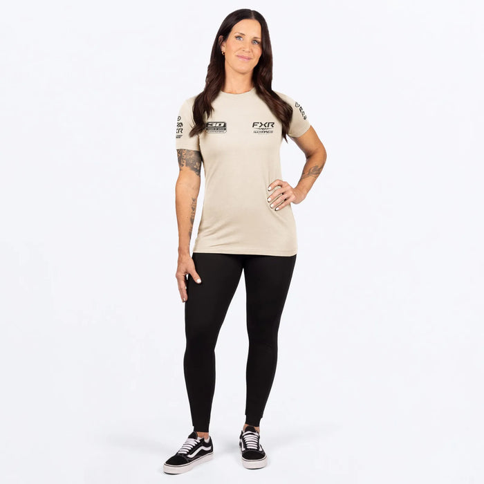 FXR Womens Race Division Premium T-Shirt - Sand/Black, view 3