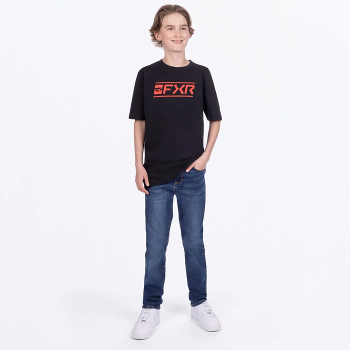 FXR Youth Victory Premium T-Shirt - Black/Red, view 3