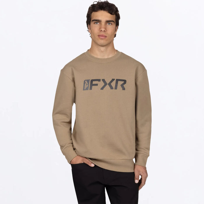 FXR Mens Mitered Cotton Crewneck Sweatshirt - Canvas, front view