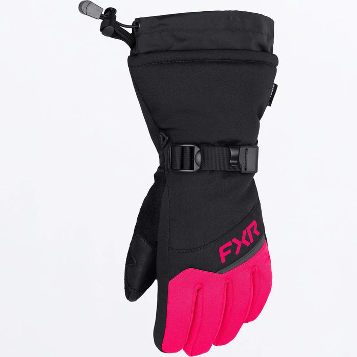 FXR Child Helix Race Glove 2027 - Black/Razz, front view
