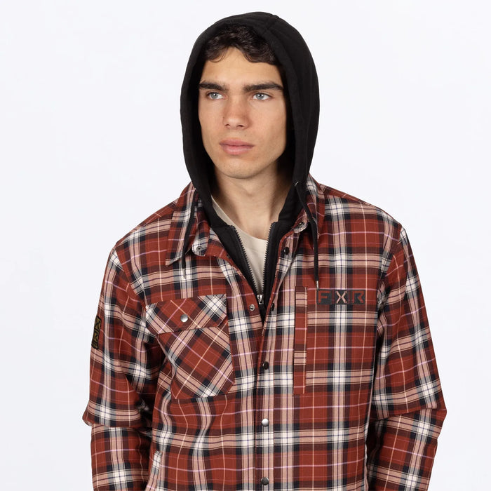 FXR Mens Insulated HD Flannel Jacket - Maroon/Navy, view 4