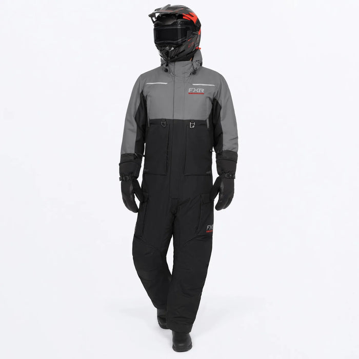 FXR Mens Evolution F.A.S.T. Insulated Monosuit - Black/Char, front view