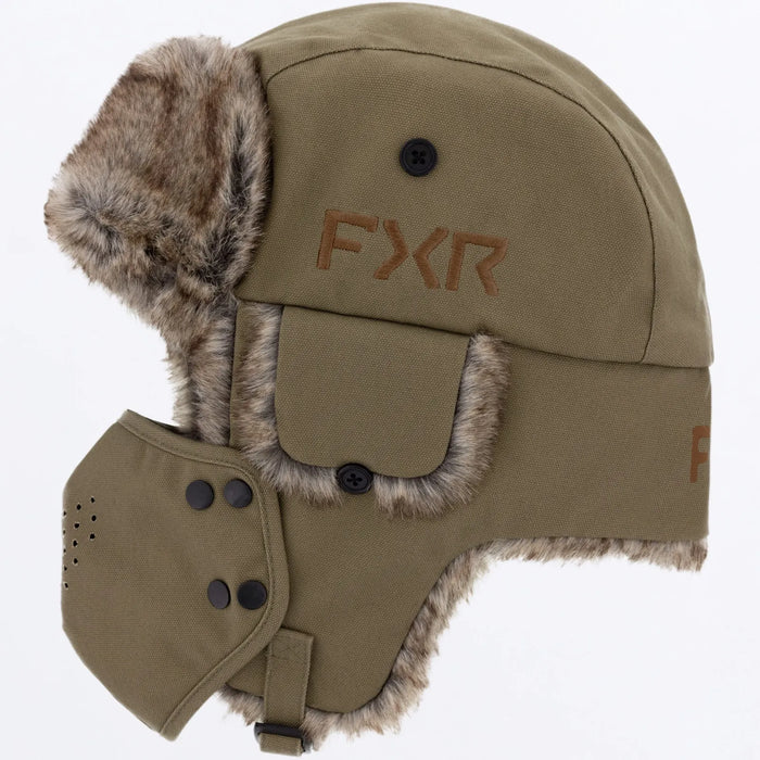 FXR Trapper Hat - Canvas/Umber, front view