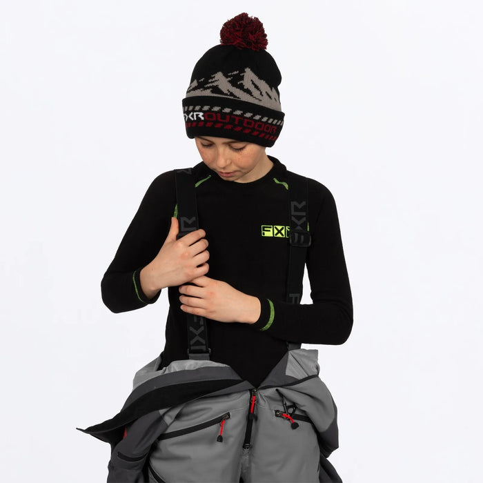 FXR Youth Vertical Monosuit - Ti/Asphalt/Red, view 12