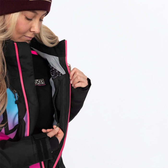 FXR Womens Cold Cross CX F.A.S.T. Monosuit - Black/Razz-Blue Fade, view 3