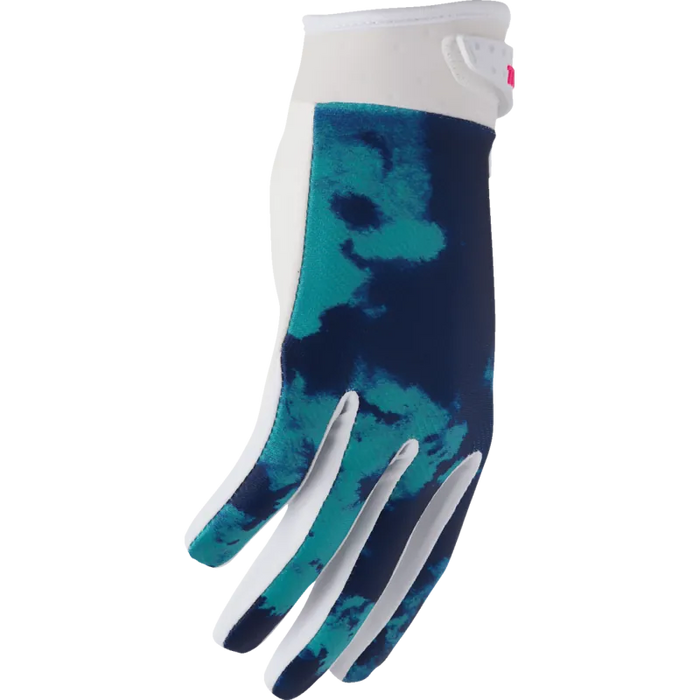 Thor Mens Launchmode Gloves - White/Aqua - Front