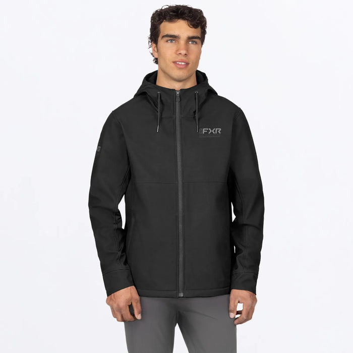FXR Mens Hydrogen Softshell Jacket 2027 - Black/Grey, front view