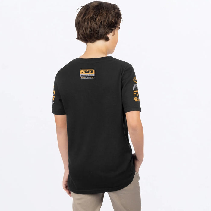 FXR Youth Race Div Premium T-Shirt - Black/Gold, view 2