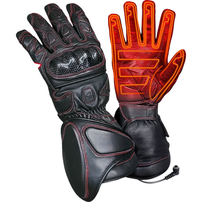 Gerbing Mens 12V Extreme Hard Knuckle Heated Gloves - Black - Front