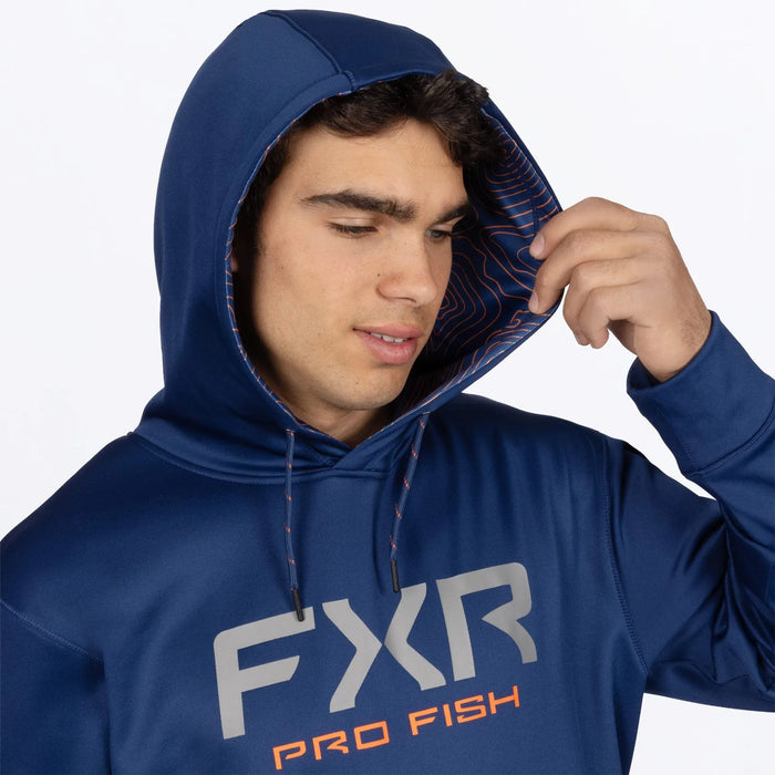 FXR Mens Pro Fish Tech Pullover Hoodie - Midnight/Orange, view 5
