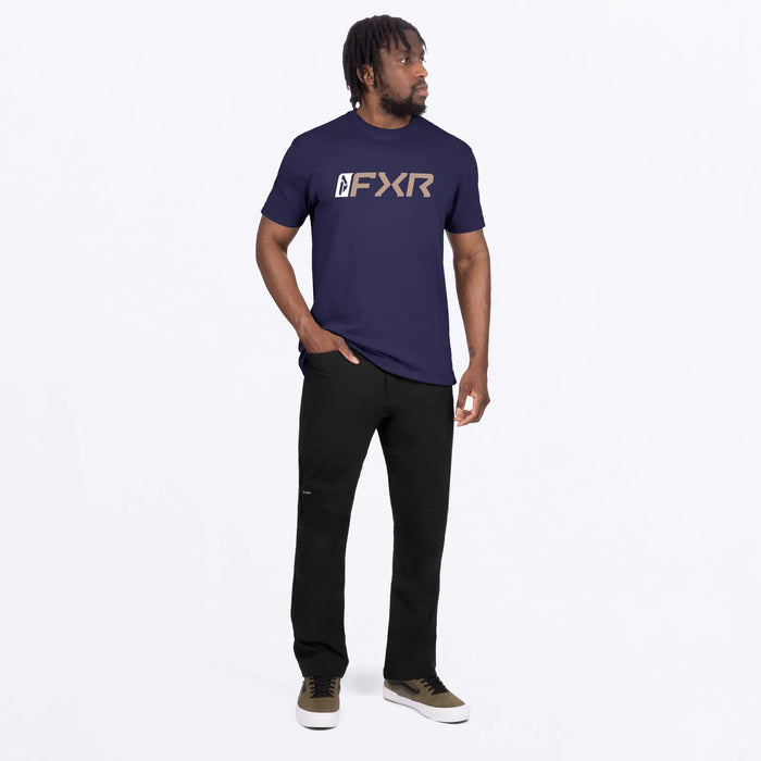 FXR Mens Mitered Premium T-Shirt - Navy/Canvas, view 4
