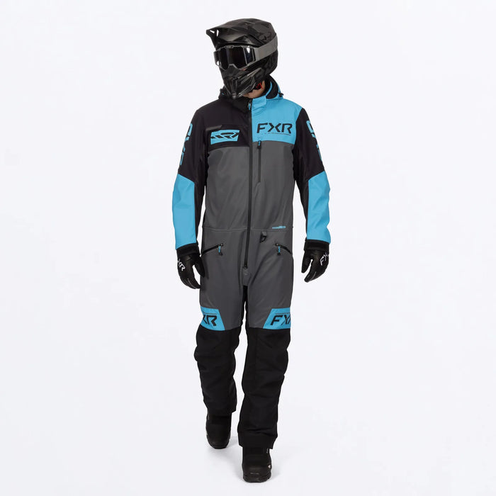 FXR Mens Revo Lite Monosuit - Blue/Ti/Black, front view