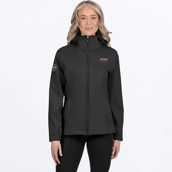 FXR Womens Hydrogen Softshell Jacket 2027 - Black/Red, front view