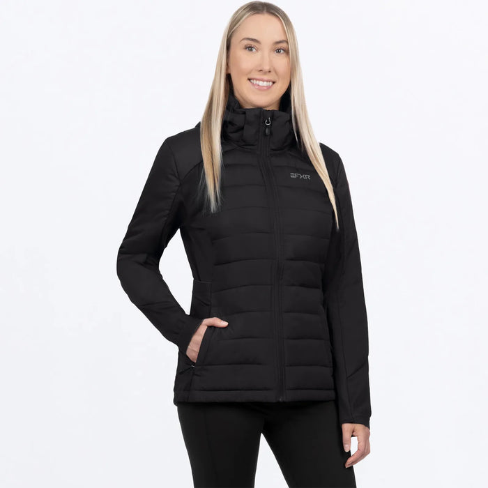 FXR Womens Phoenix Windproof Quilted Jacket - Black, front view