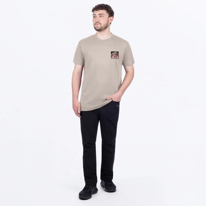 FXR Mens Mountain Premium T-Shirt - Sand/Oxblood, view 3