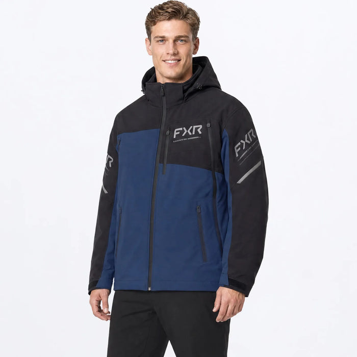 FXR Mens Ascend Softshell Jacket - Midnight/Black, front view