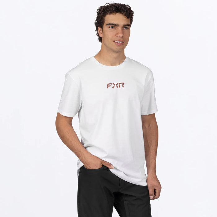 FXR Mens Pedigree Premium T-Shirt - White/Kash, front view