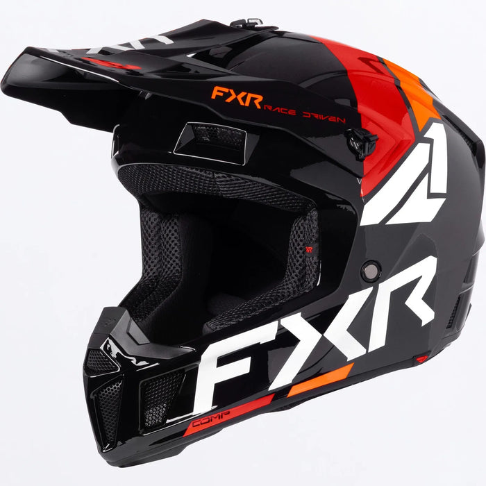 FXR Youth Clutch MX Helmet - Red/Orange, front view
