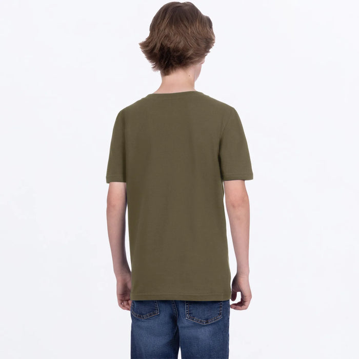 FXR Youth Mitered Premium T-Shirt - Army/Stone, view 2