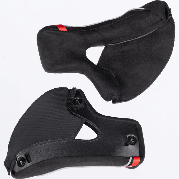 FXR Youth Apex Snow Helmet Cheek Pads - Black, front view