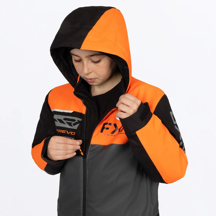 FXR Youth Revo Monosuit - Asphalt/Orange/Ti, view 7