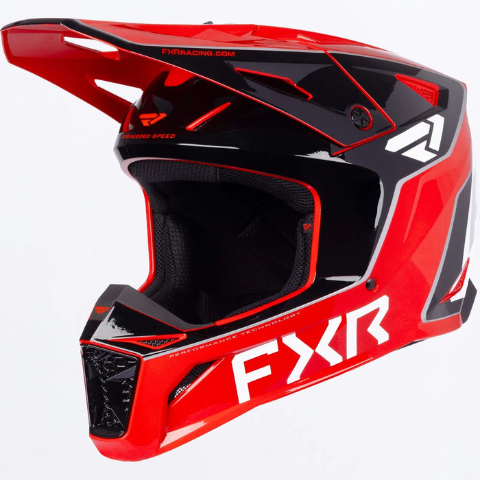 FXR Apex MX Helmet - Red, front view