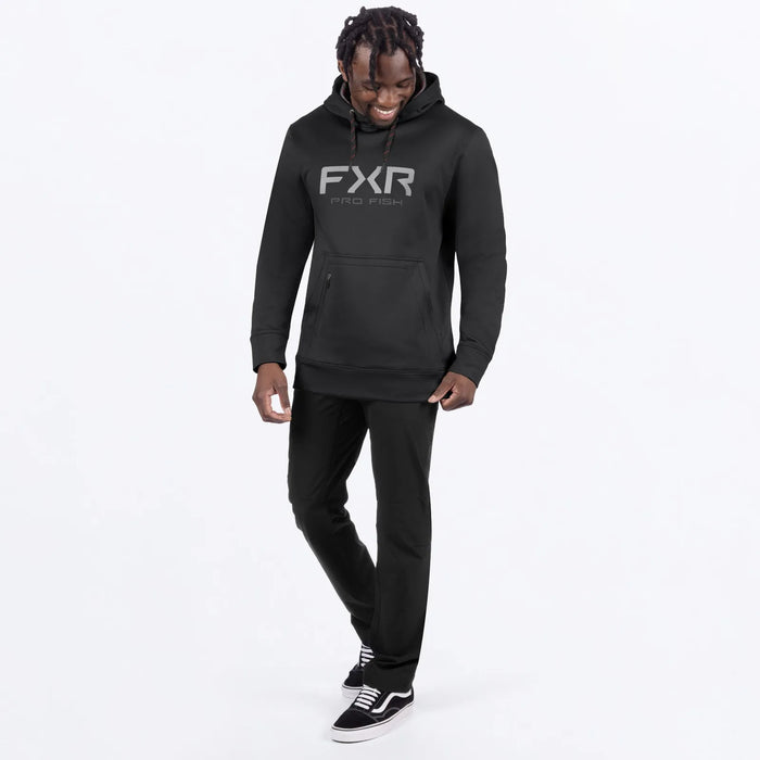 FXR Mens Pro Fish Tech Pullover Hoodie - Black/Red, view 3