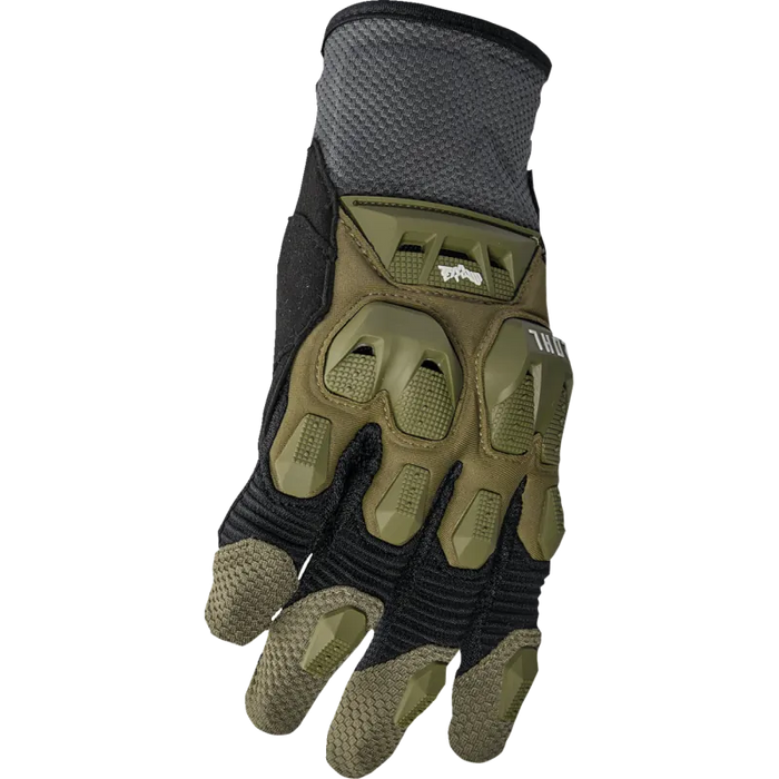 Thor Mens Terrain Gloves - Army/Charcoal - Front