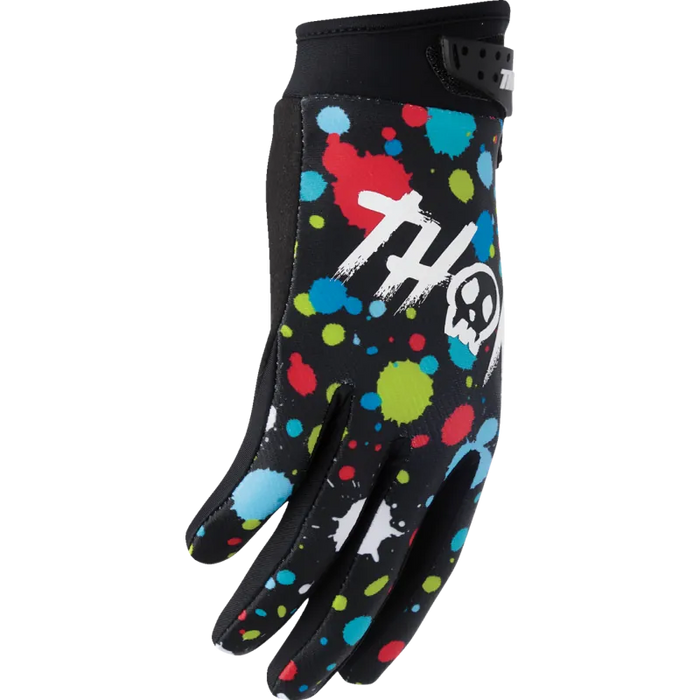 Thor Youth Launchmode Gloves - Splat Black - Front