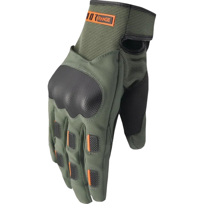 Thor Mens Range Gloves - Army/Orange - Front