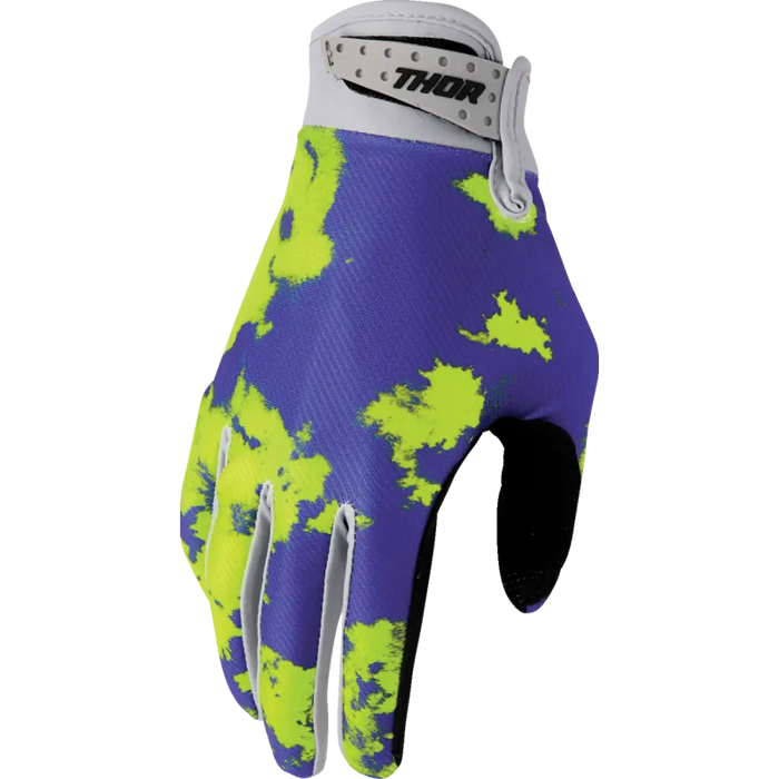 Thor Mens Launchmode Gloves - Gray/Acid - Front