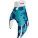 Thor Youth Launchmode Gloves - Bleach White/Aqua - Front