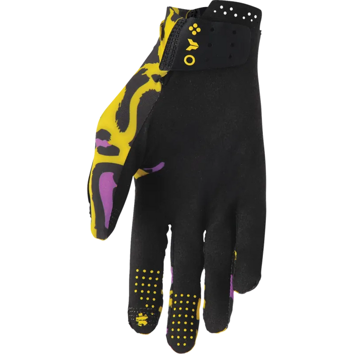 Thor Mens Sportmode Gloves - Cheetah Yellow/Purple - Back