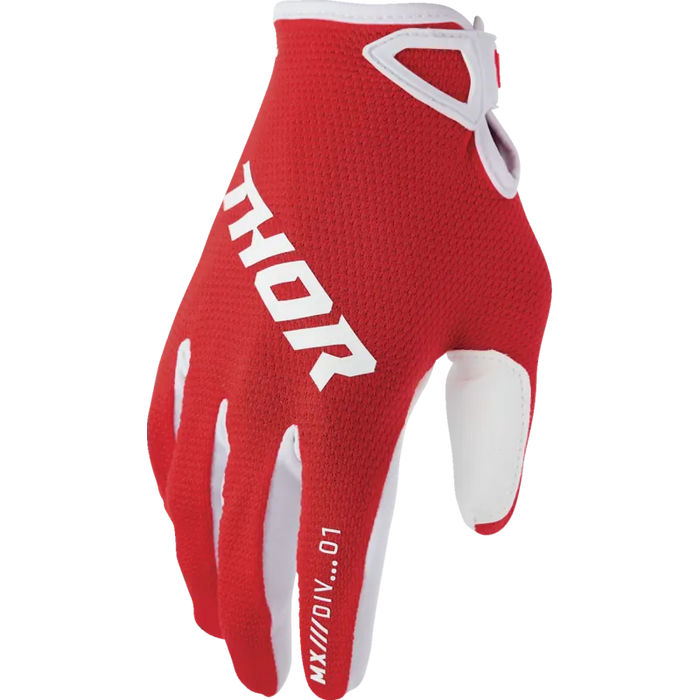 Thor Youth Ridgemode Gloves - Red - Front