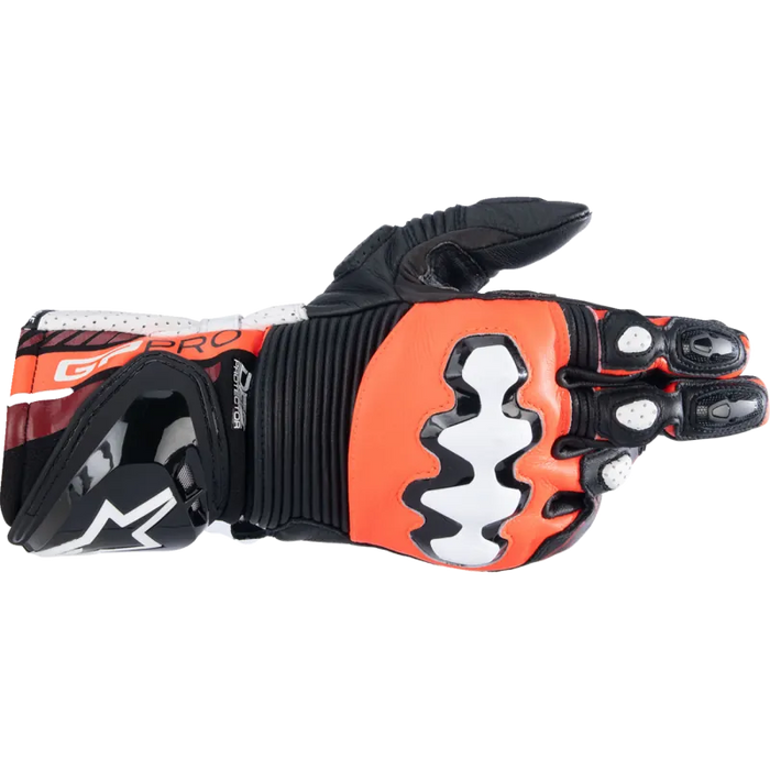 Alpinestars Mens GP Pro R4 Gloves - Black/Fluo Red/White - Front