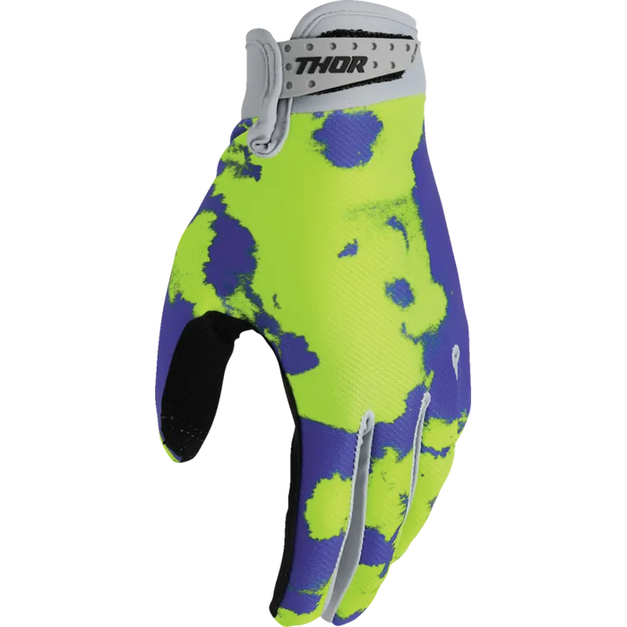 Thor Mens Launchmode Gloves - Gray/Acid - Front