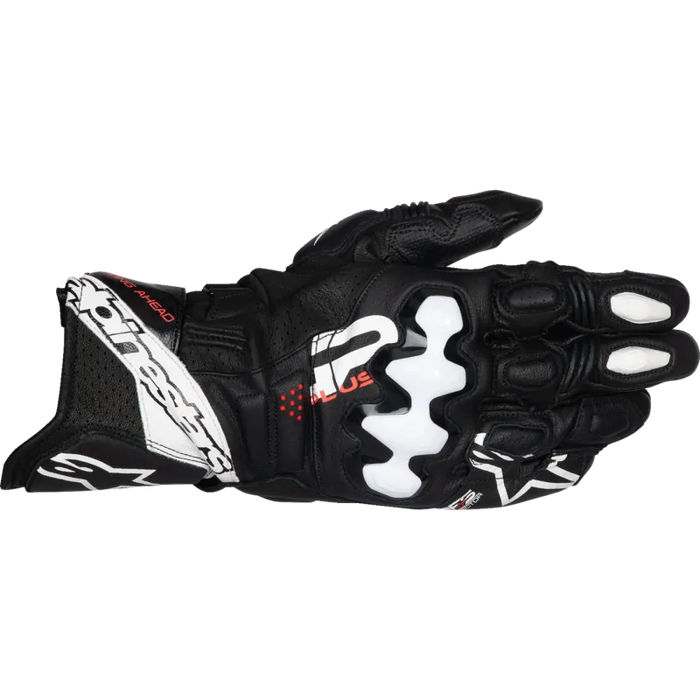 Alpinestars Mens GP Plus R V3 Leather Gloves - Black/White - Front
