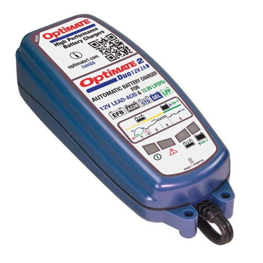 Optimate 2 Duo 12v And 12.8v Agm, Gel, Std, And Lithium Battery Tender