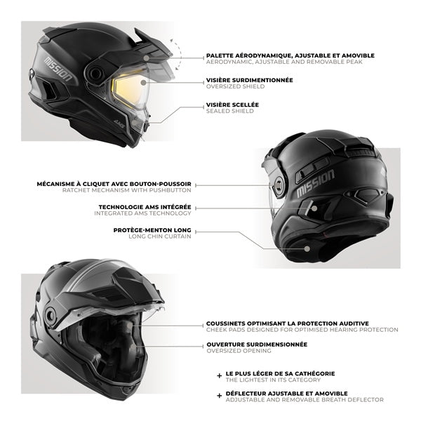 CKX Mission AMS Fury Full-Face Carbon Fiber Helmet with Electric Double Lens