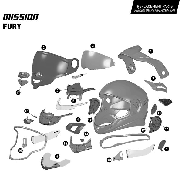 CKX Mission AMS Fury Full-Face Carbon Fiber Helmet with Double Lens