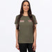FXR Womens Race Division Premium T-Shirt - Army/Dusty Rose, front view