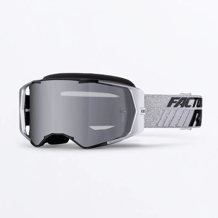 FXR Factory Ride MX Goggle - Silver/Chrome, front view