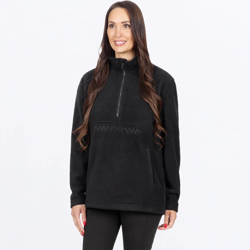FXR Womens Aspen 1/4 Zip Fleece - Black, front view