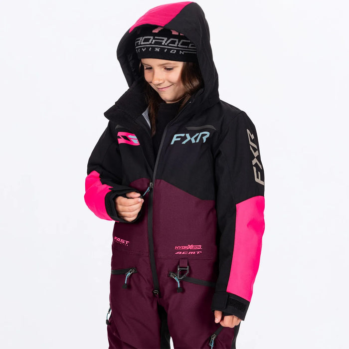 FXR Child Vertical Monosuit - Plum/Razz/Maui, view 4